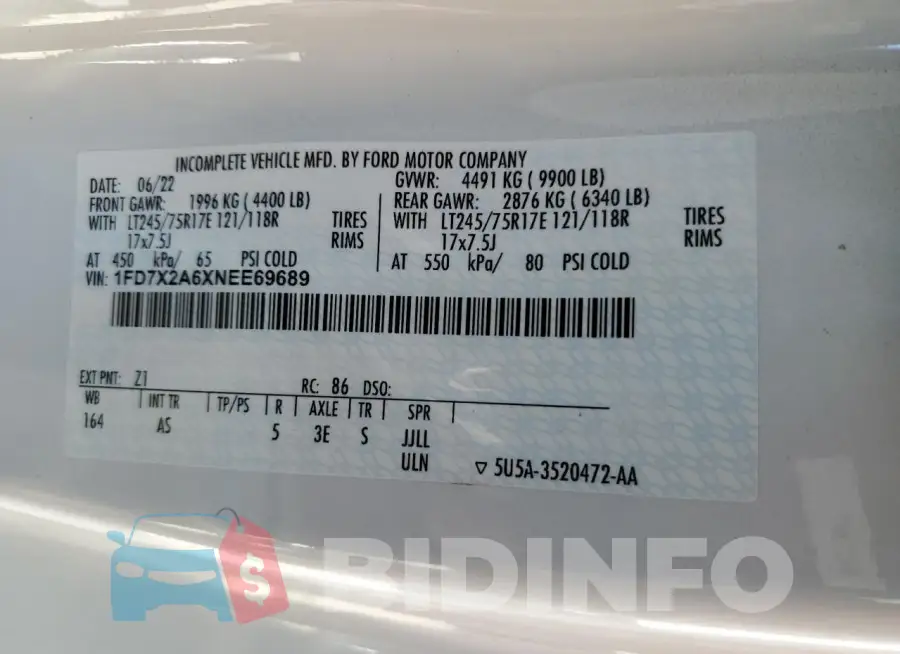 1FD7X2A6XNEE69689 Photo# 12