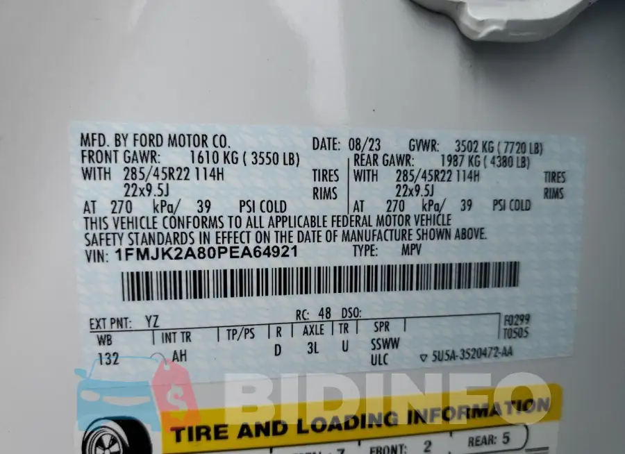 1FMJK2A80PEA64921 Photo# 12