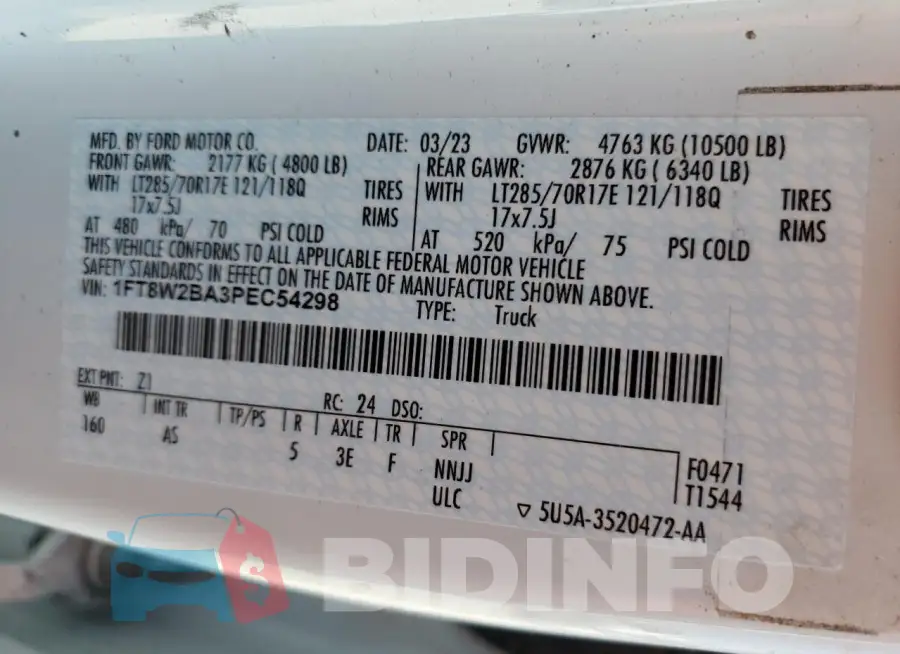 1FT8W2BA3PEC54298 Photo# 12