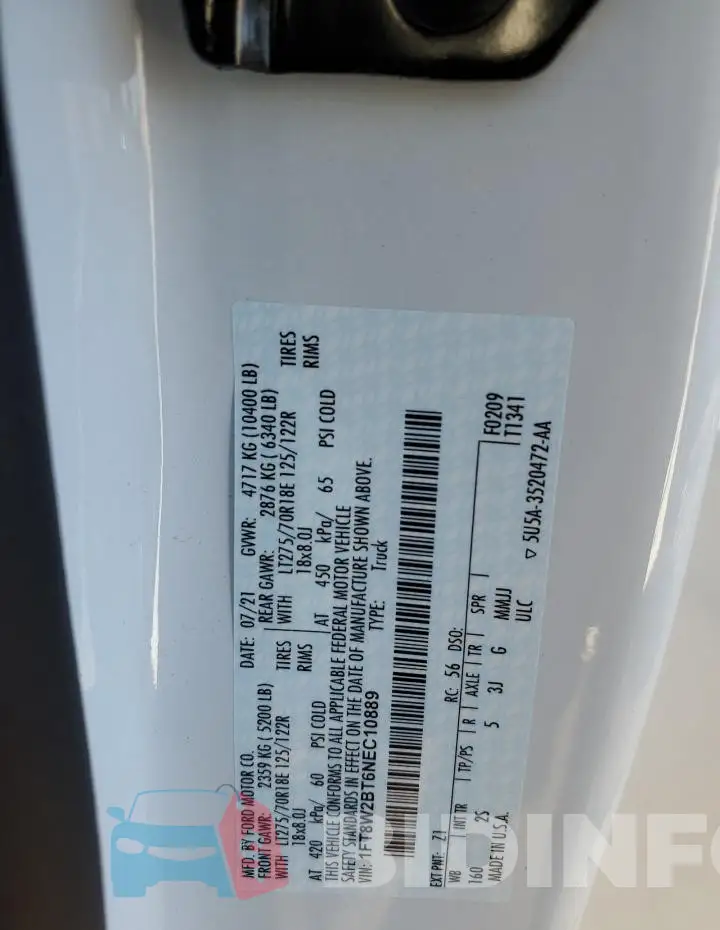 1FT8W2BT6NEC10889 Photo# 12