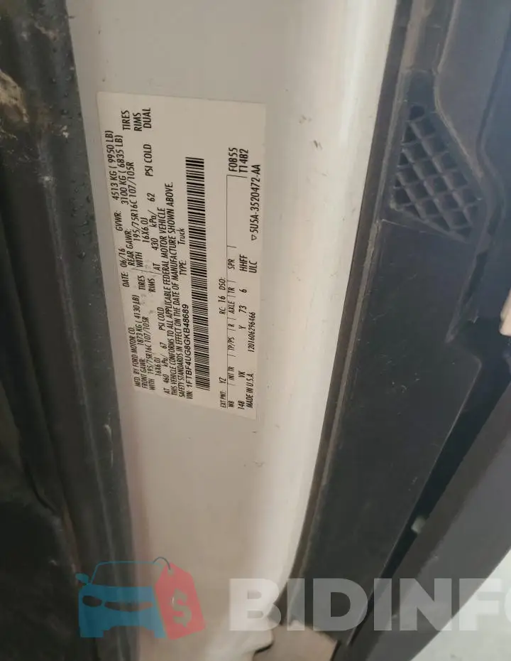1FTBF4UG8GKB48689 Photo# 12