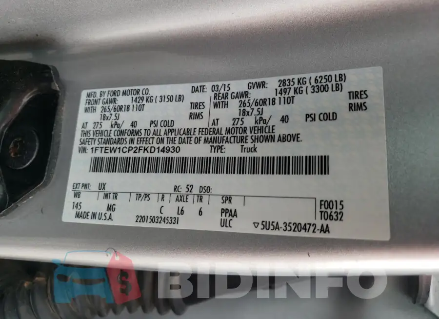 1FTEW1CP2FKD14930 Photo# 12