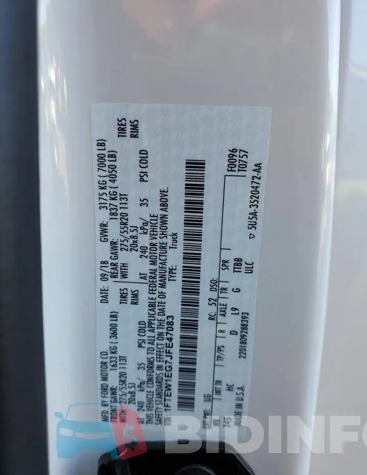 1FTEW1EG7JFE47083 Photo# 12