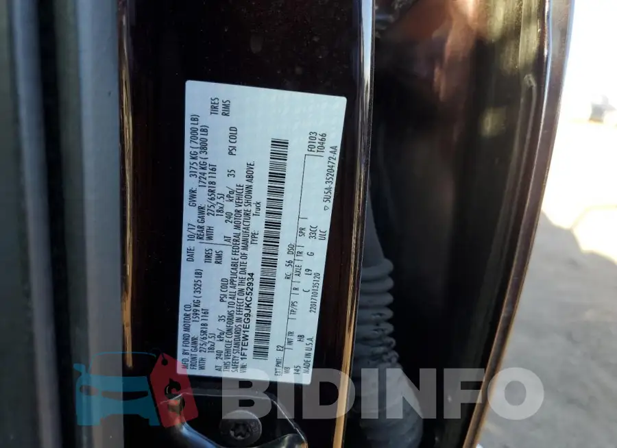 1FTEW1EG9JKC52934 Photo# 12