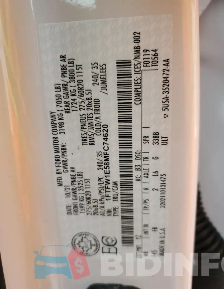 1FTFW1E58MFC74620 Photo# 12