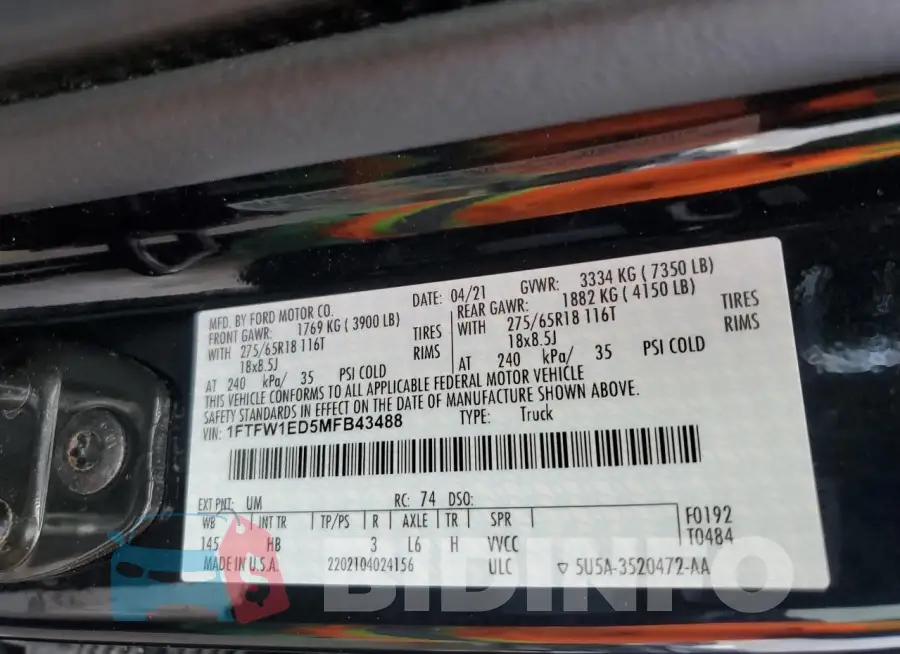 1FTFW1ED5MFB43488 Photo# 12
