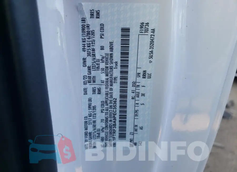 1FTRF3BA9PEC35362 Photo# 12