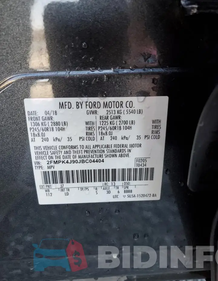 2FMPK4J90JBC04404 Photo# 12