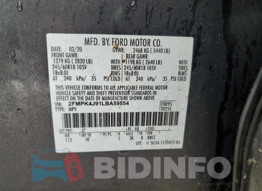 2FMPK4J91LBA59554 Photo# 13