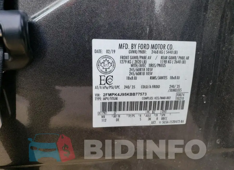 2FMPK4J95KBB77573 Photo# 13