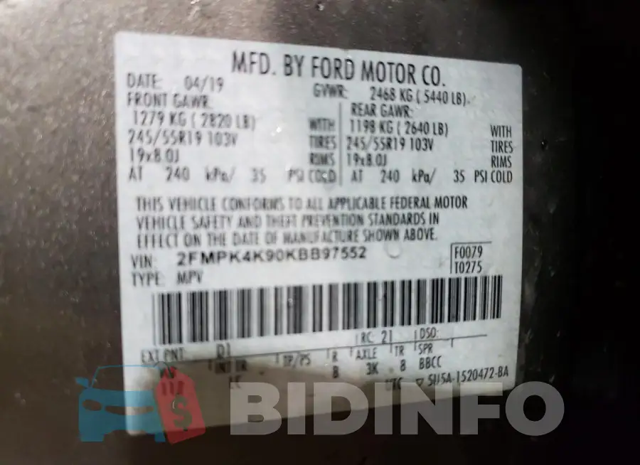 2FMPK4K90KBB97552 Photo# 13