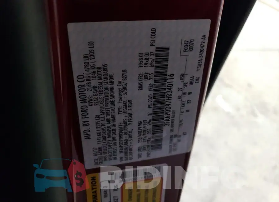 3FA6P0D97HR340116 Photo# 12