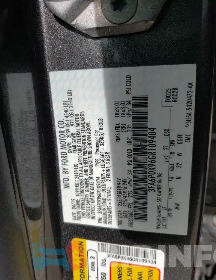 3FA6P0K96GR109404 Photo# 12