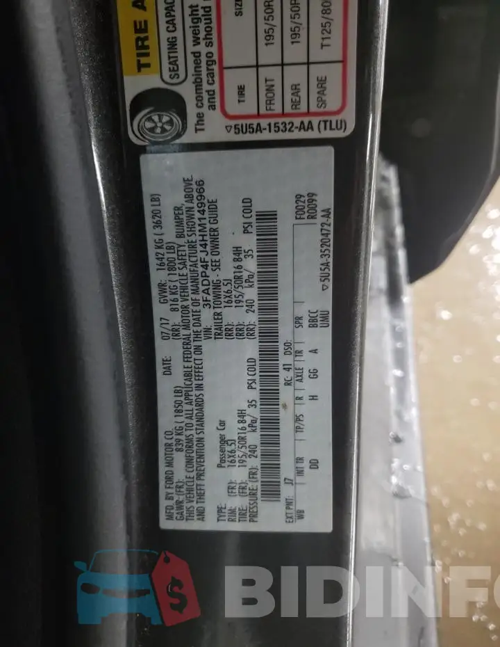 3FADP4FJ4HM149966 Photo# 12