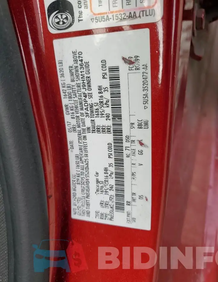 3FADP4FJ9HM136470 Photo# 12