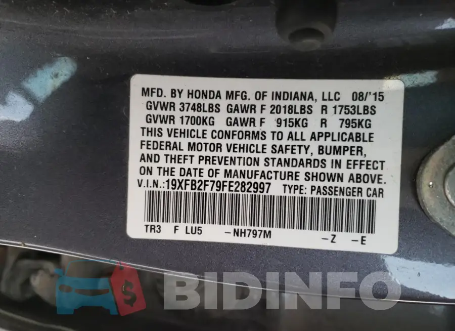 19XFB2F79FE282997 Photo# 12