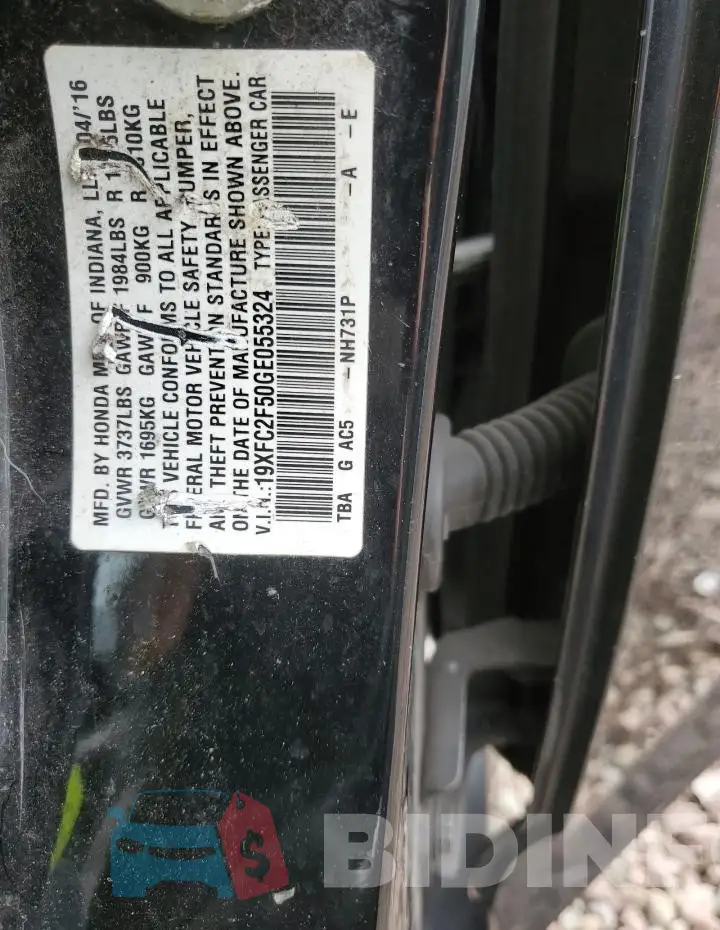 19XFC2F50GE055324 Photo# 13