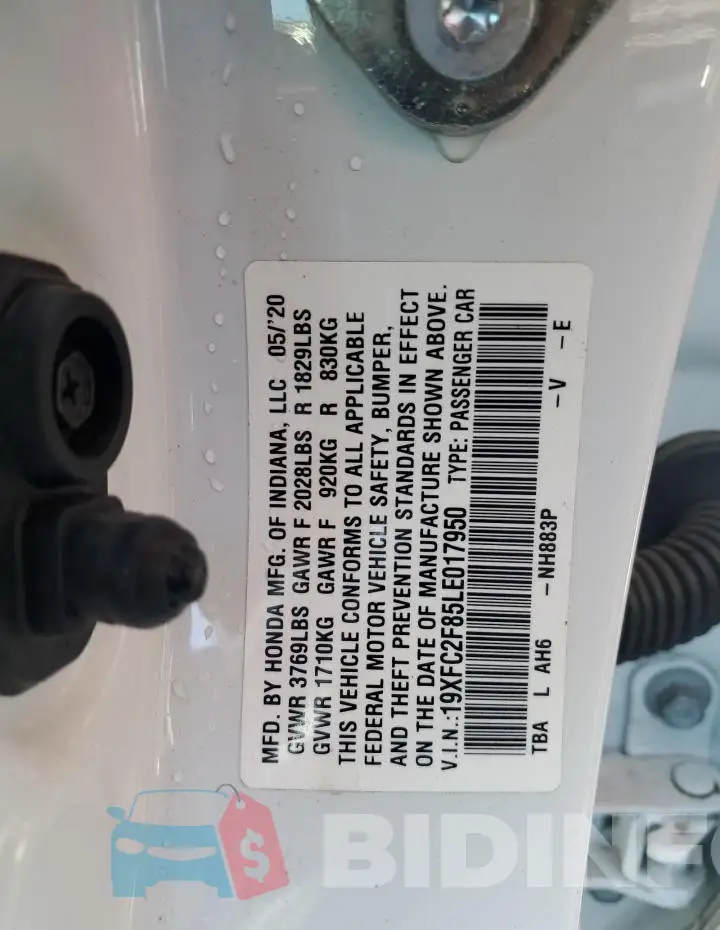 19XFC2F85LE017950 Photo# 12