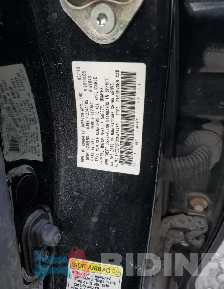 1HGCR2F3XFA134891 Photo# 12