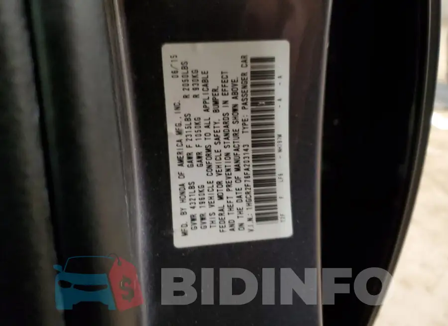 1HGCR2F76FA203143 Photo# 13