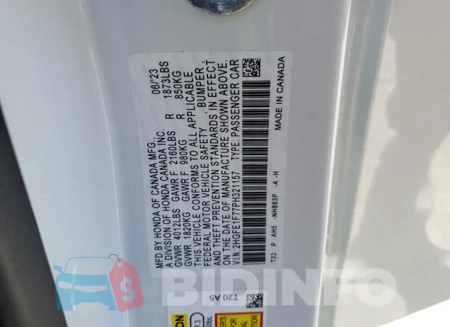 2HGFE1F77PH321157 Photo# 12