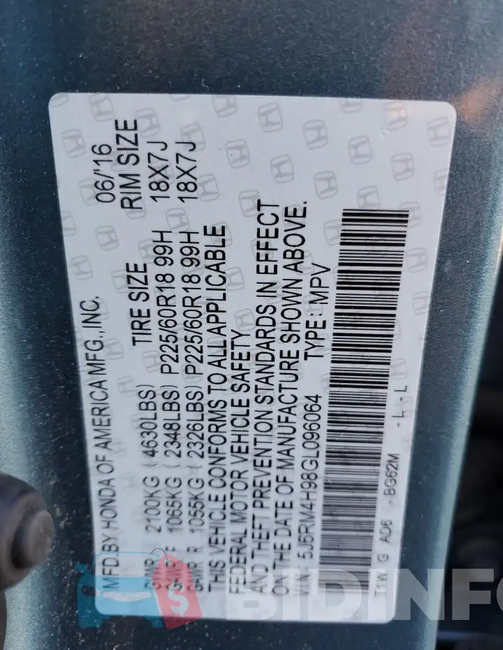 5J6RM4H98GL096064 Photo# 12