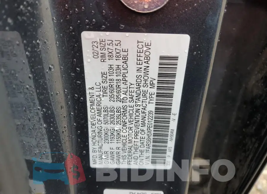 7FARS6H5XPE012239 Photo# 13