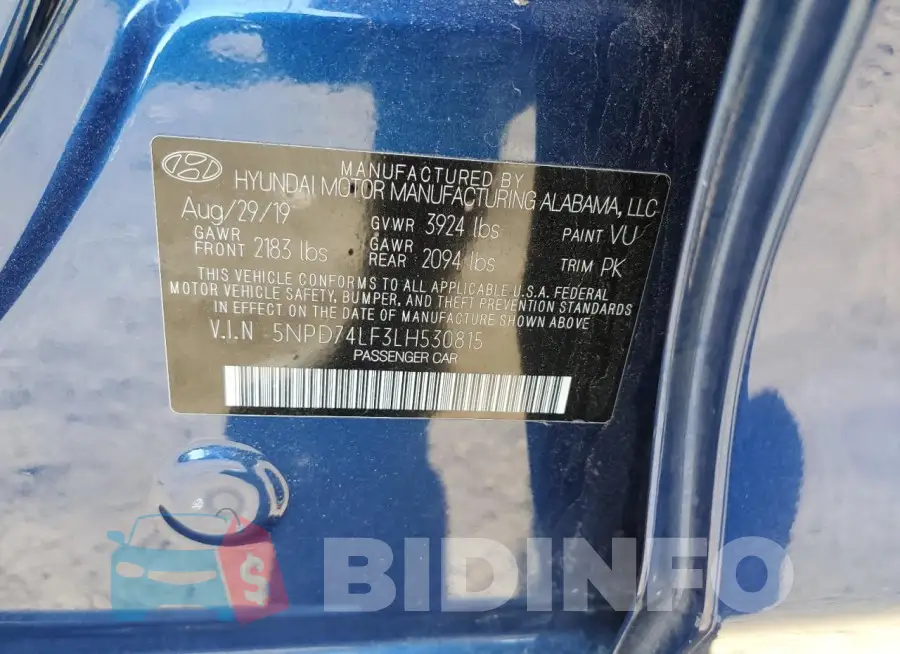5NPD74LF3LH530815 Photo# 12