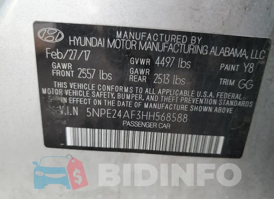 5NPE24AF3HH568588 Photo# 12