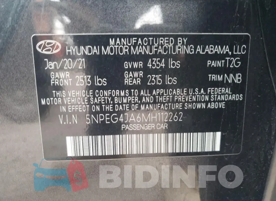 5NPEG4JA6MH112262 Photo# 12