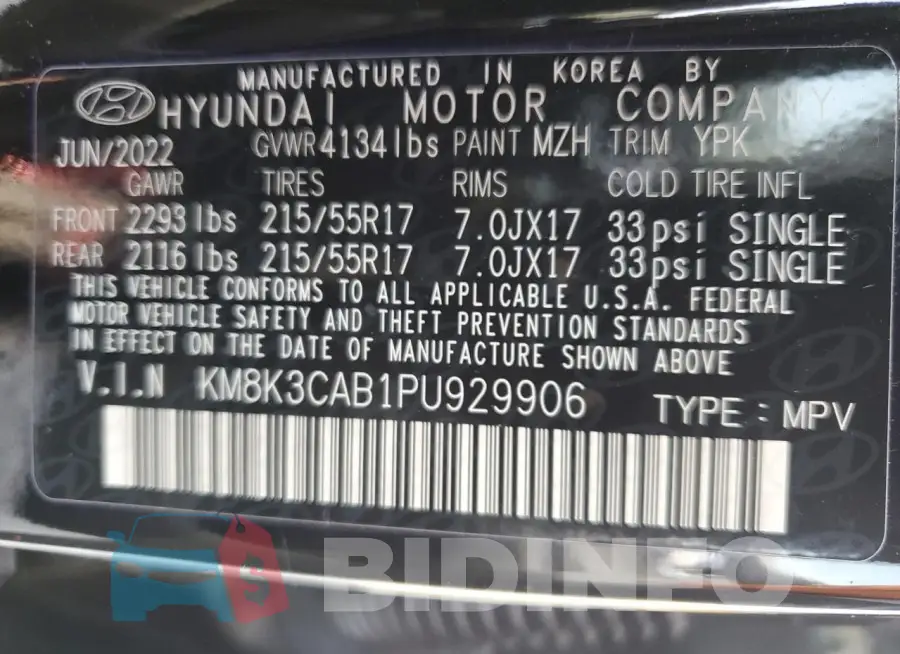 KM8K3CAB1PU929906 Photo# 14