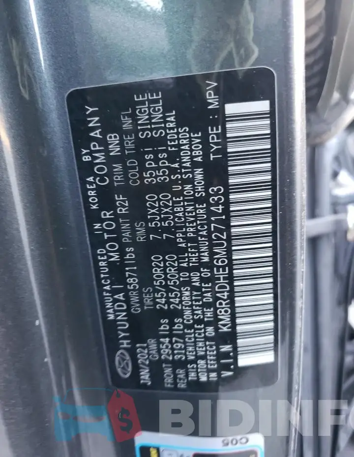 KM8R4DHE6MU271433 Photo# 14