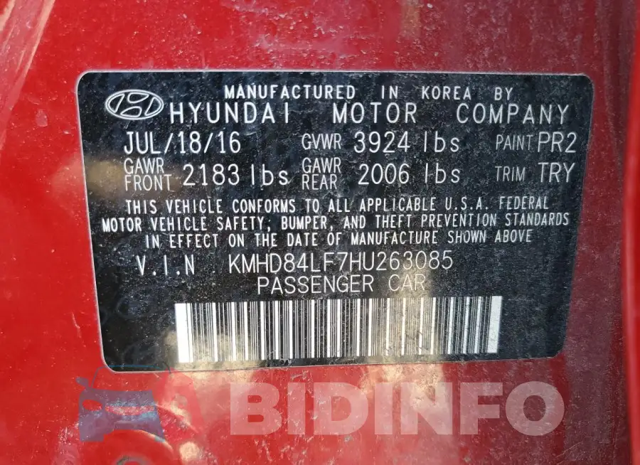 KMHD84LF7HU263085 Photo# 13