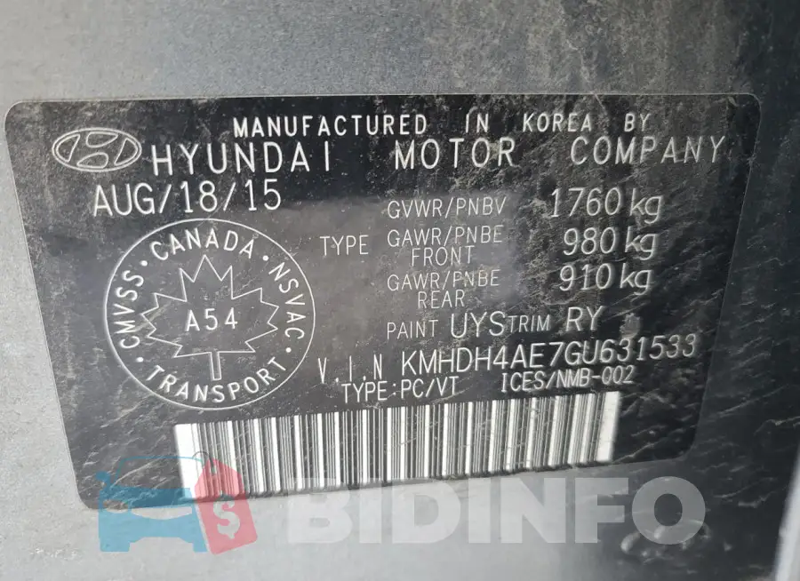 KMHDH4AE7GU631533 Photo# 12