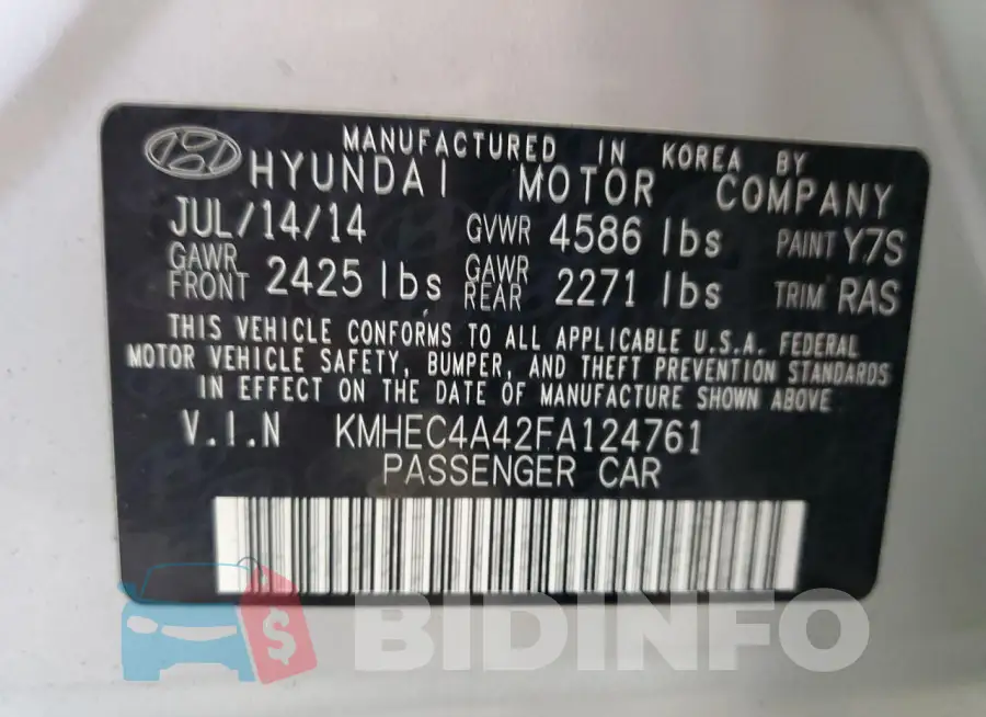 KMHEC4A42FA124761 Photo# 12