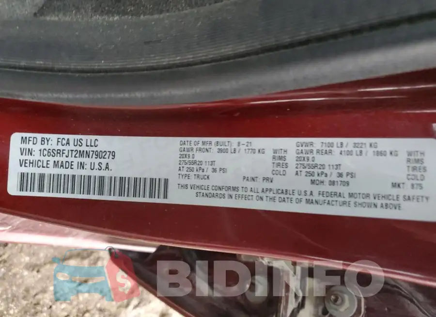 1C6SRFJT2MN790279 Photo# 12
