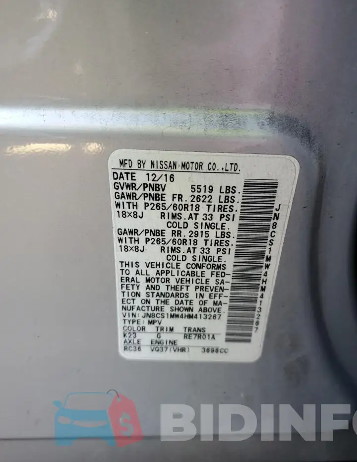 JN8CS1MW4HM413267 Photo# 12