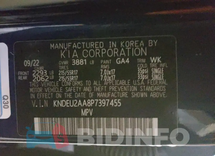 KNDEU2AA8P7397455 Photo# 14