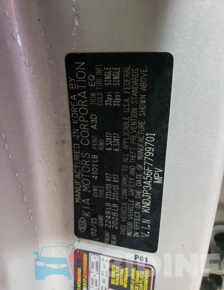 KNDJP3A56F7799701 Photo# 13