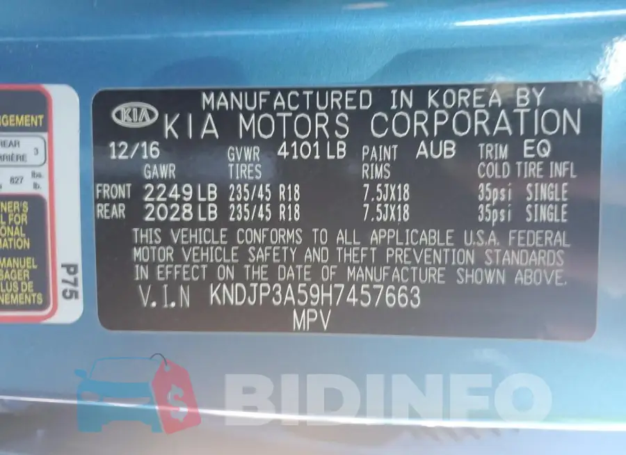 KNDJP3A59H7457663 Photo# 12