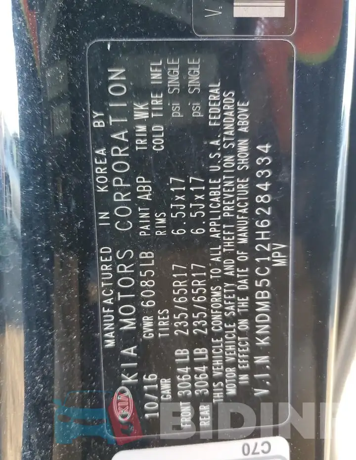 KNDMB5C12H6284334 Photo# 12
