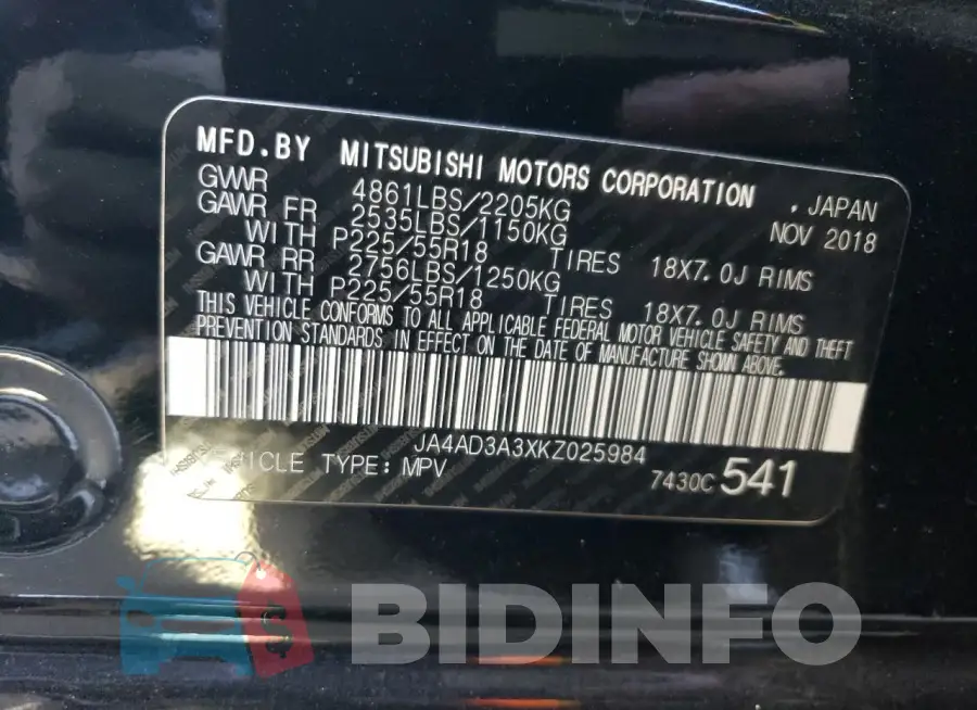 JA4AD3A3XKZ025984 Photo# 12