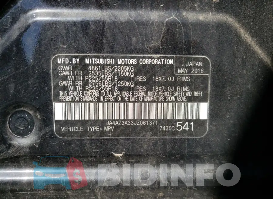 JA4AZ3A33JZ061371 Photo# 13