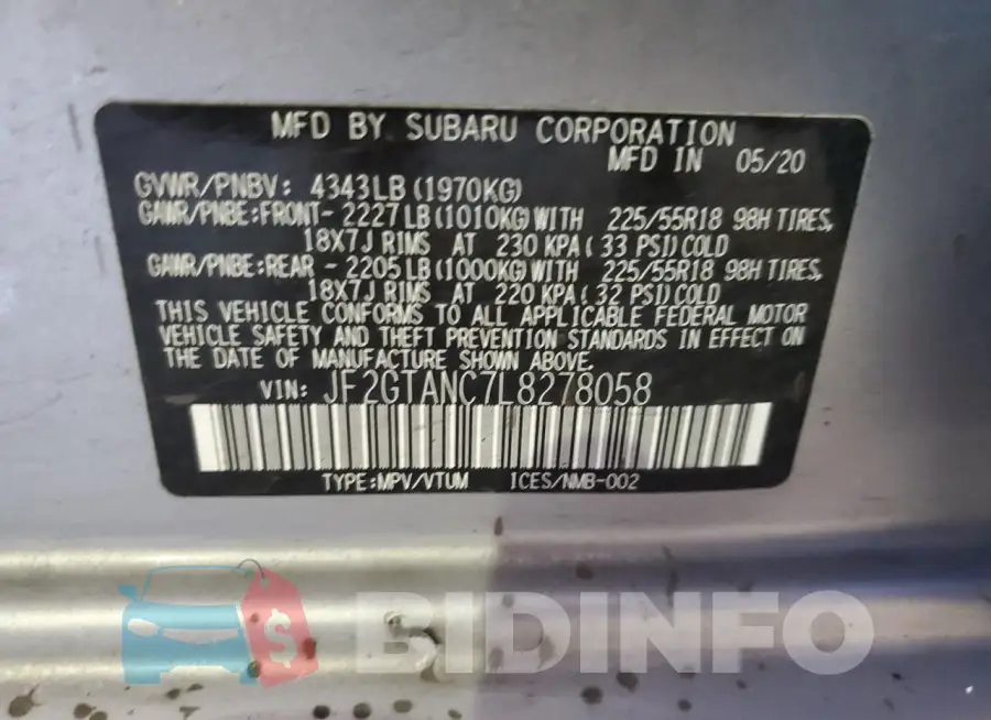 JF2GTANC7L8278058 Photo# 13