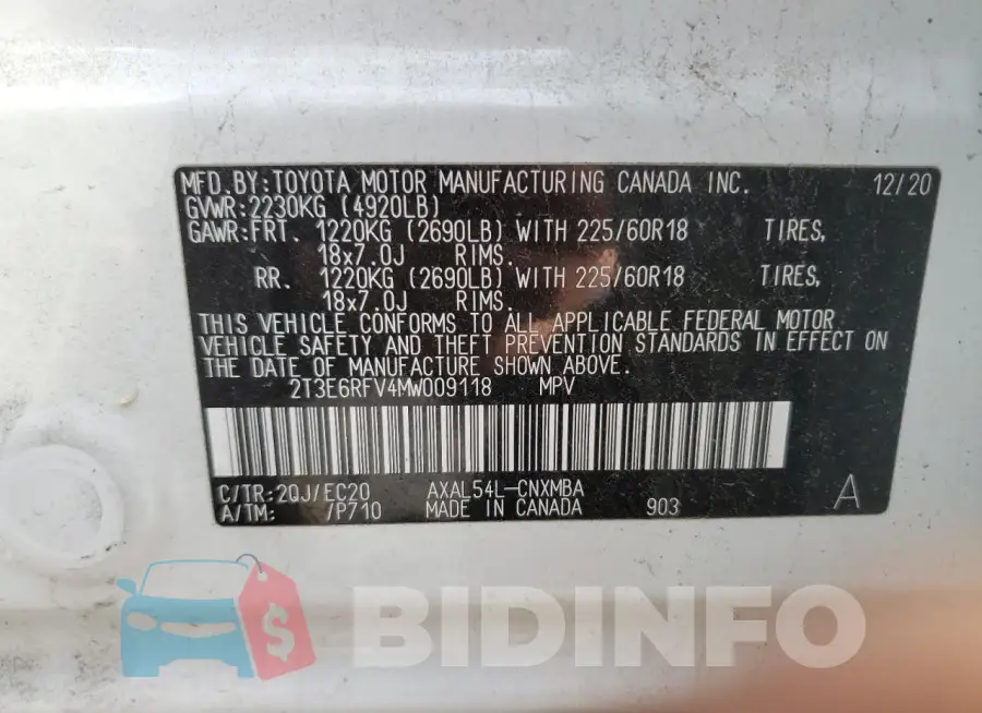 2T3E6RFV4MW009118 Photo# 12