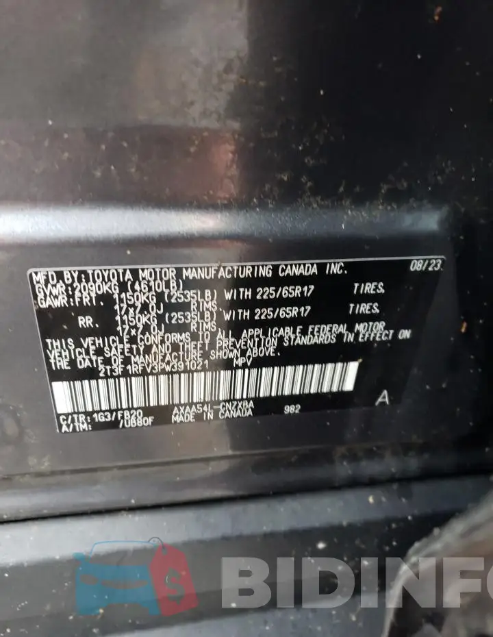 2T3F1RFV3PW391021 Photo# 12