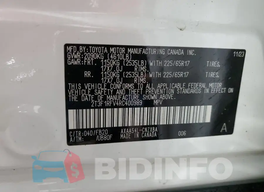 2T3F1RFV4RC400989 Photo# 14