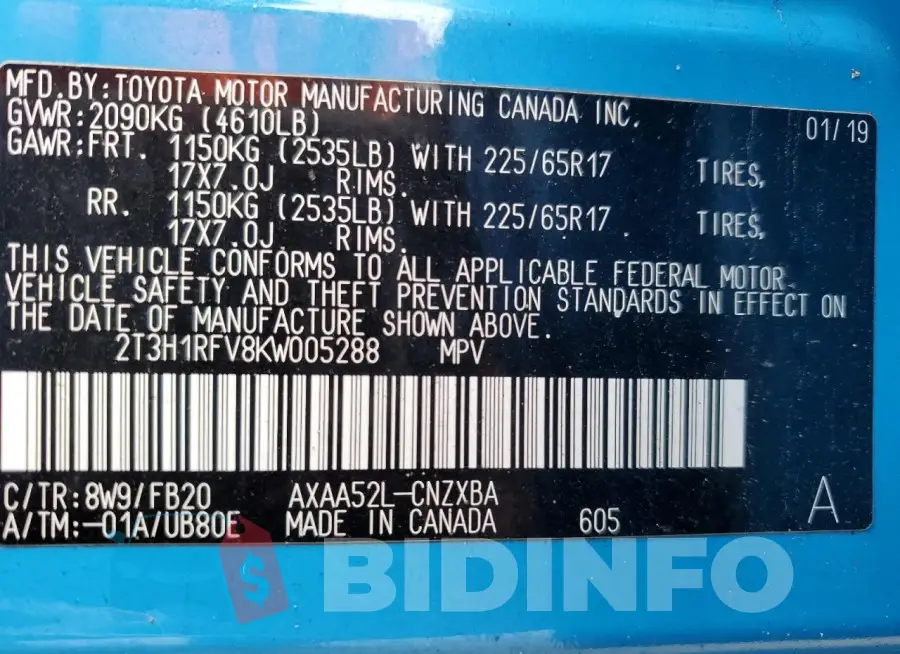 2T3H1RFV8KW005288 Photo# 13
