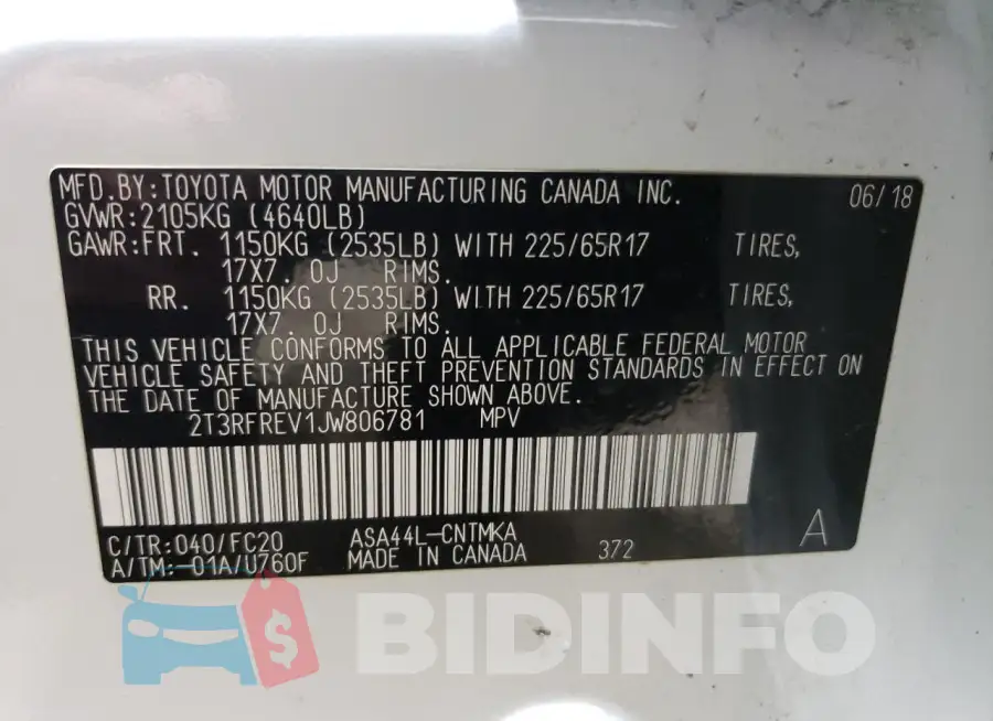 2T3RFREV1JW806781 Photo# 12