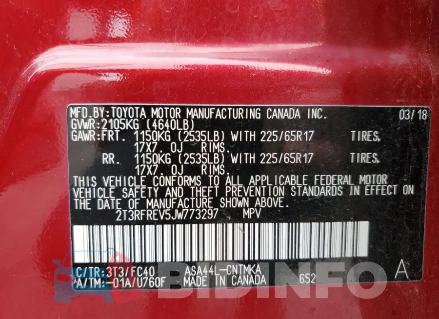 2T3RFREV5JW773297 Photo# 13